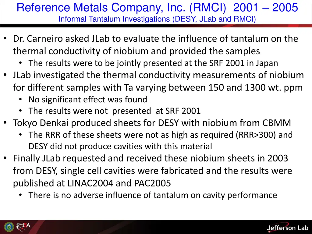 reference metals company inc rmci 2001 2005
