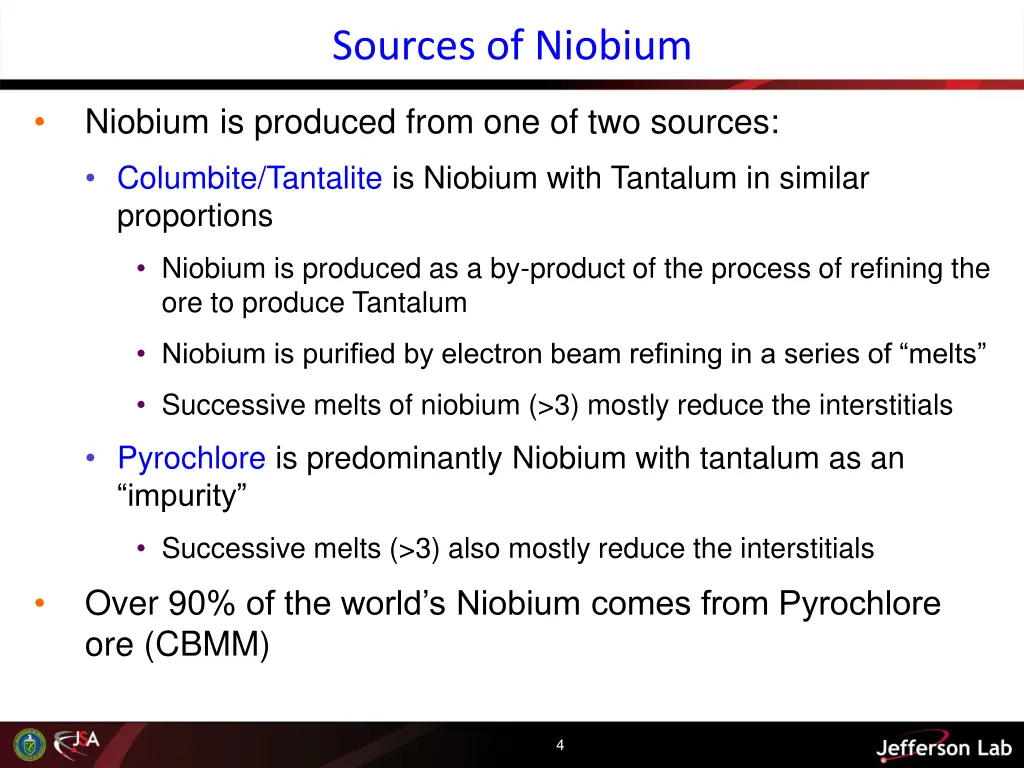 sources of niobium