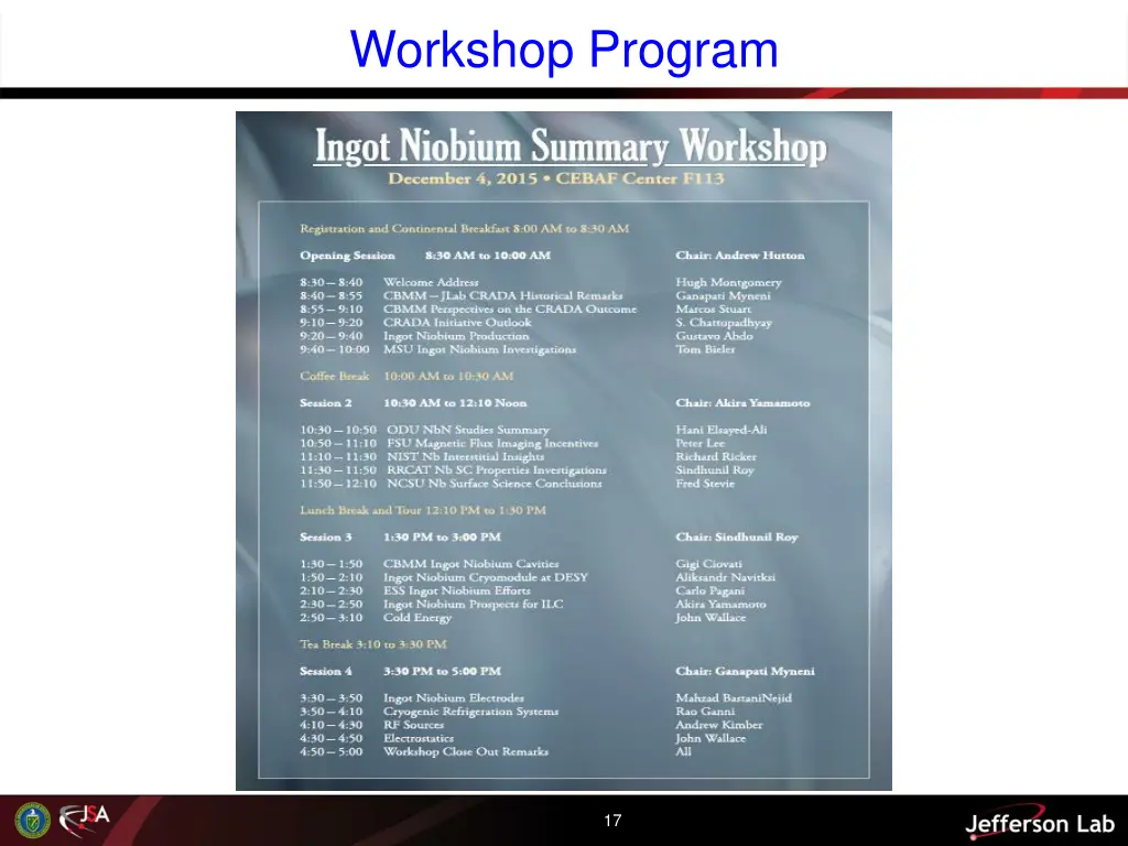 workshop program