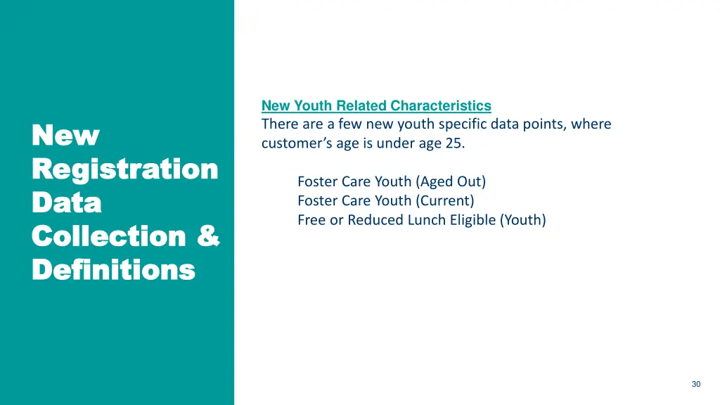 new youth related characteristics there