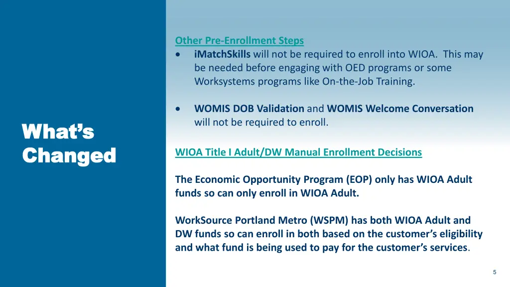 other pre enrollment steps imatchskills will