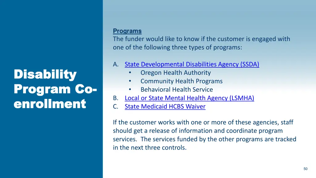 programs the funder would like to know