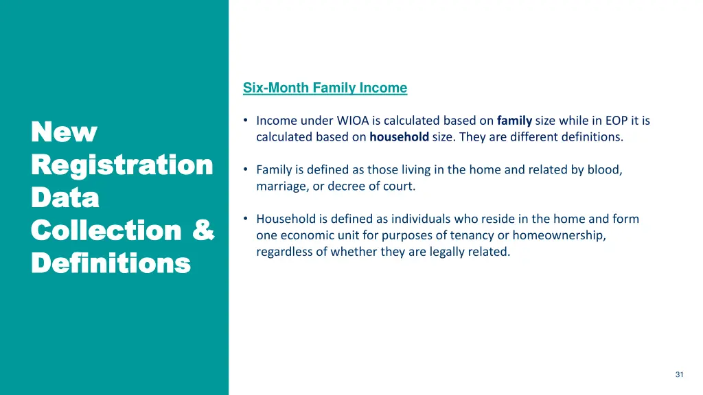 six month family income