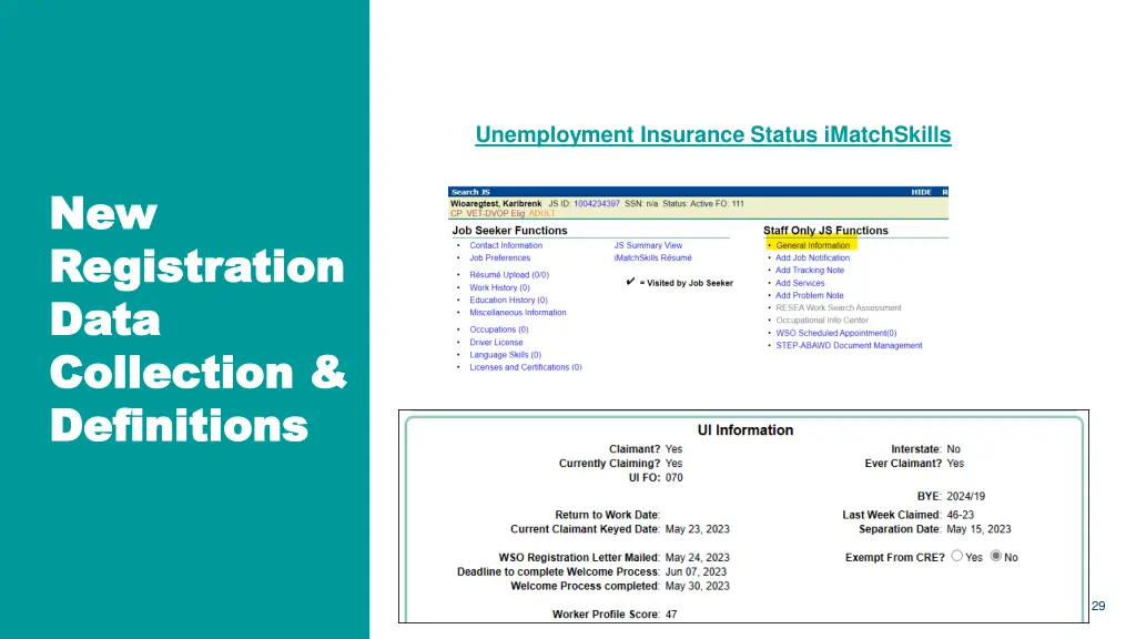 unemployment insurance status imatchskills