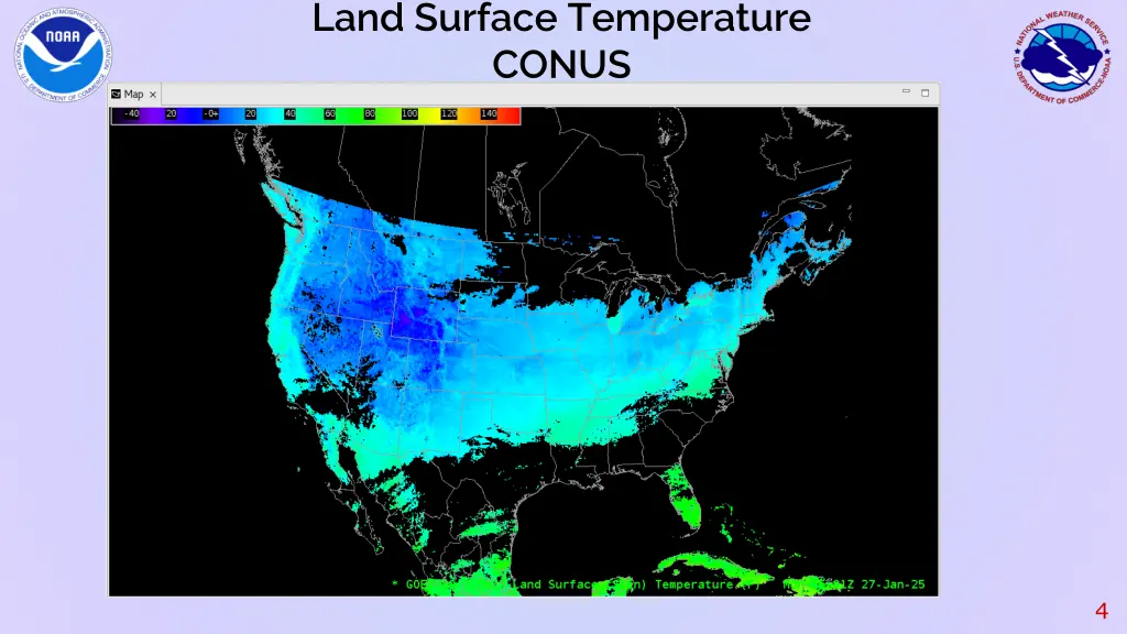 land surface temperature conus