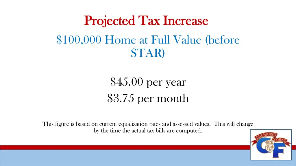 projected tax increase projected tax increase