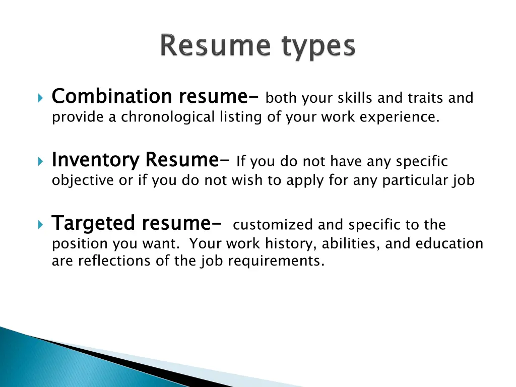 combination resume provide a chronological