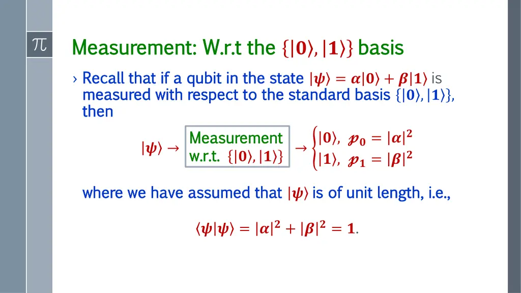 measurement w r t the measurement w r t the basis