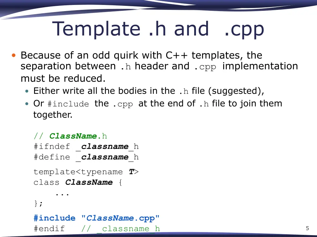 template h and cpp