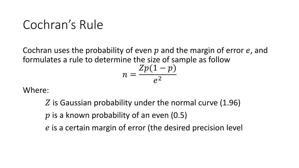 cochran s rule