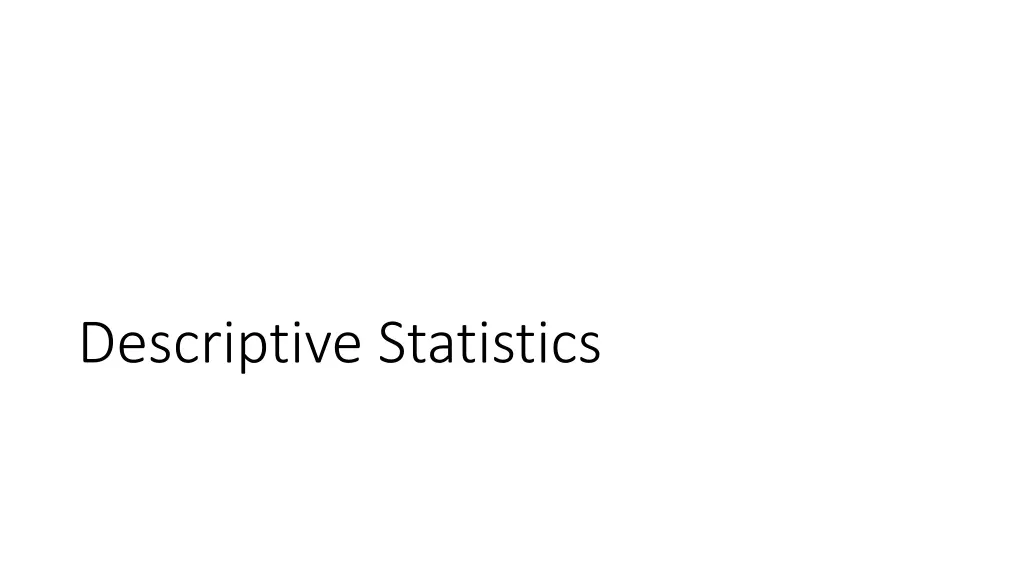 descriptive statistics
