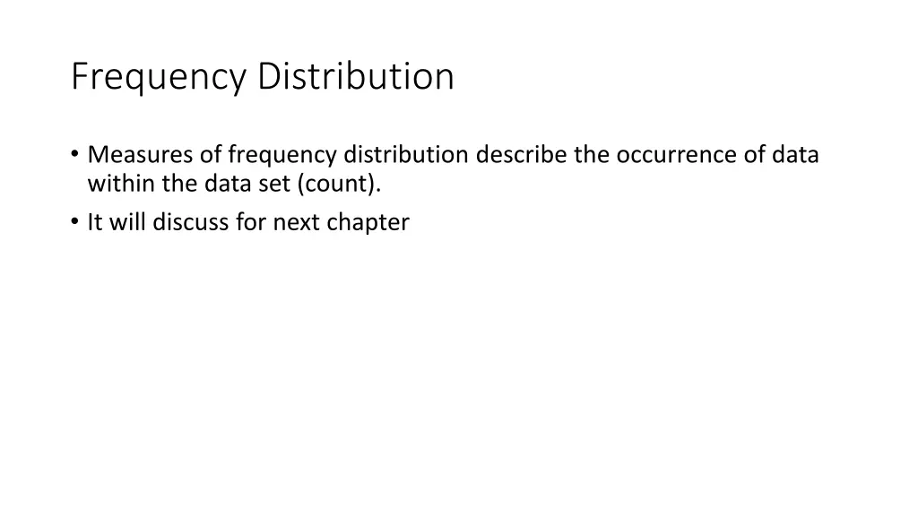 frequency distribution
