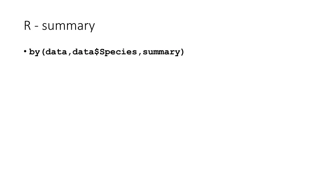 r summary