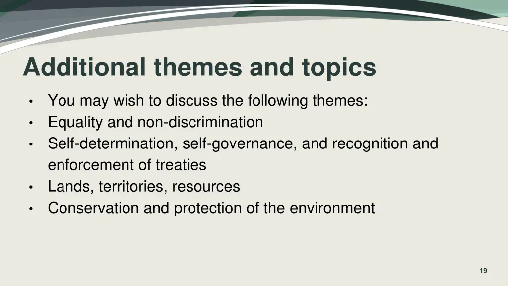 additional themes and topics 1
