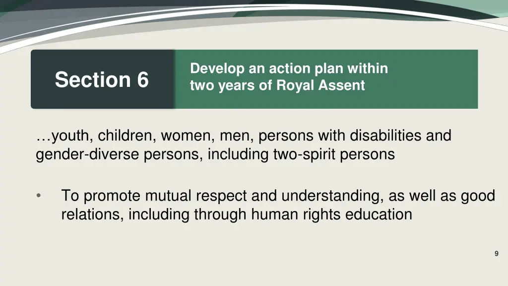 develop an action plan within two years of royal 1