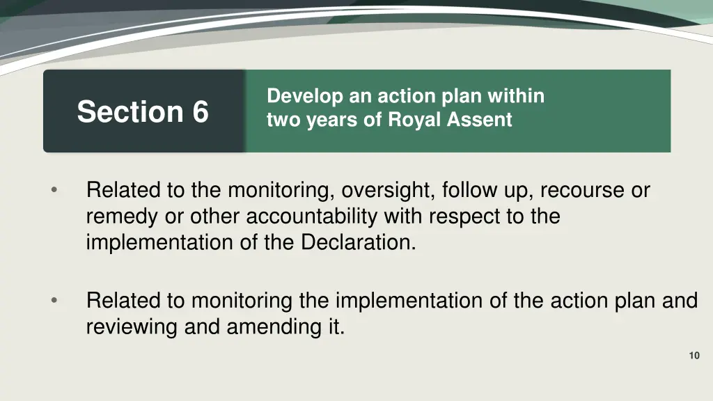 develop an action plan within two years of royal 2