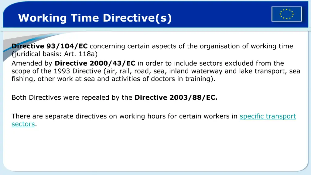 working time directive s
