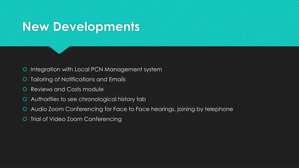 new developments