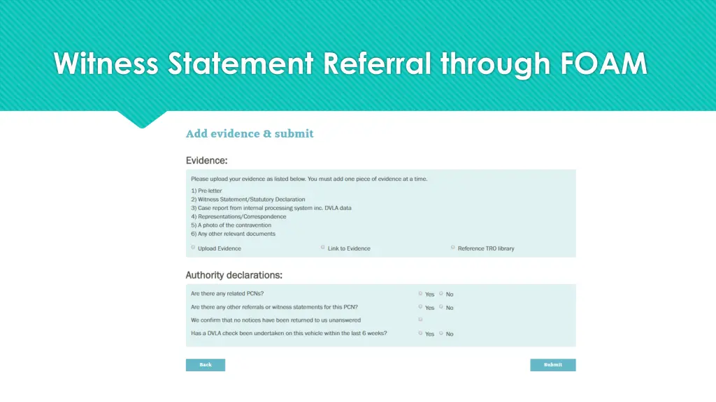witness statement referral through foam 1