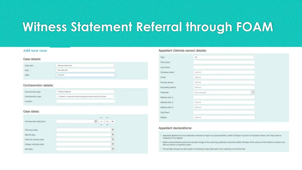 witness statement referral through foam