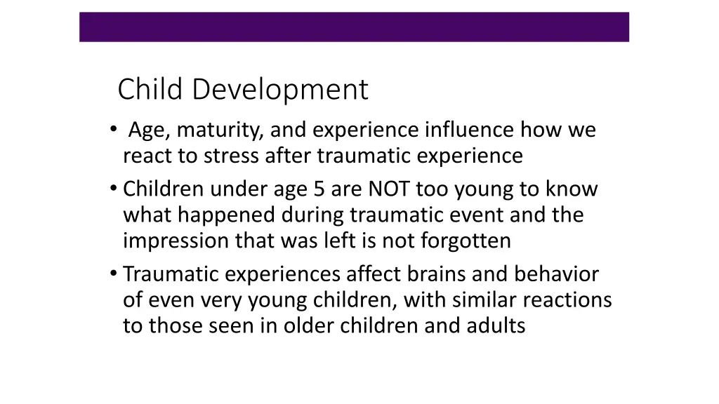 child development age maturity and experience
