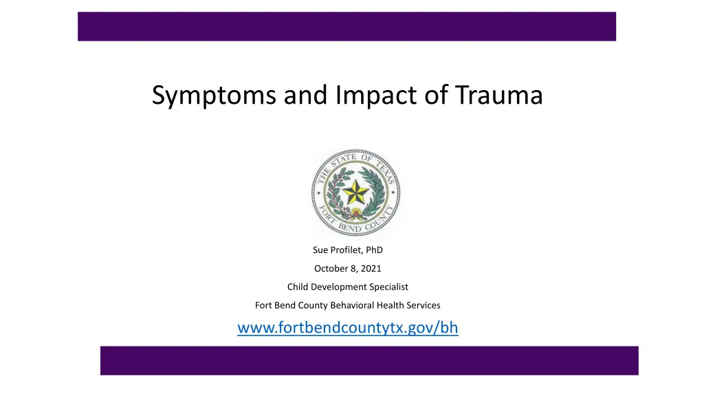 symptoms and impact of trauma