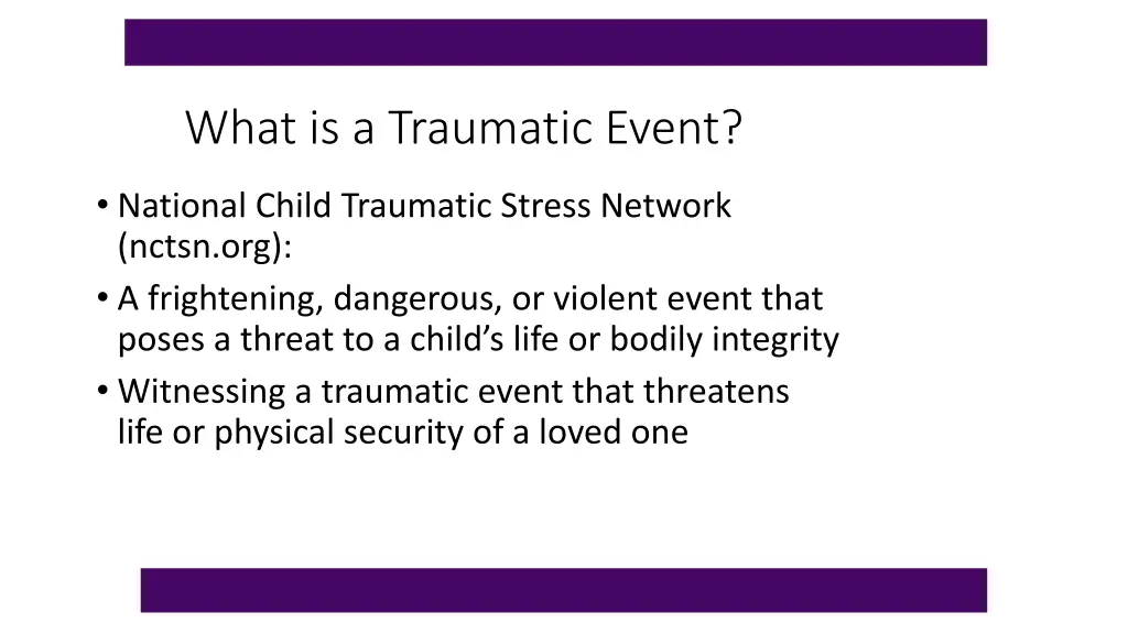 what is a traumatic event