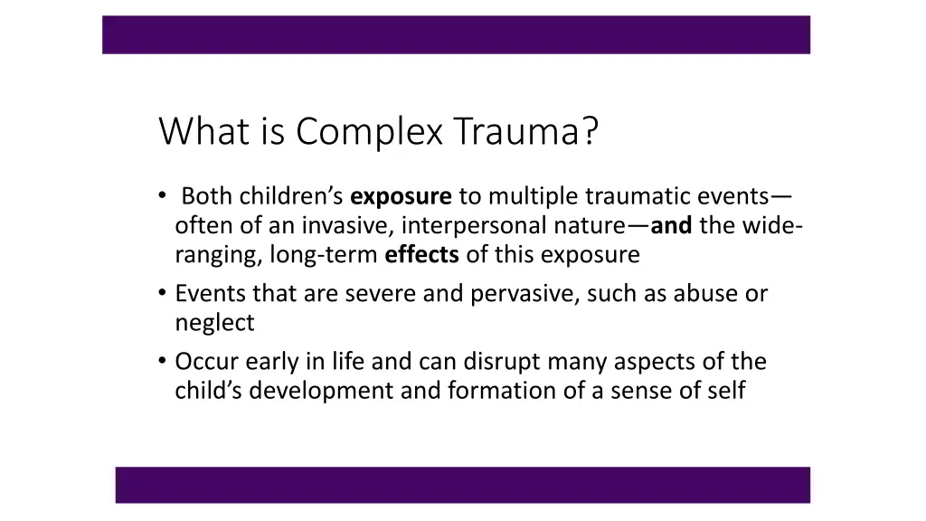 what is complex trauma