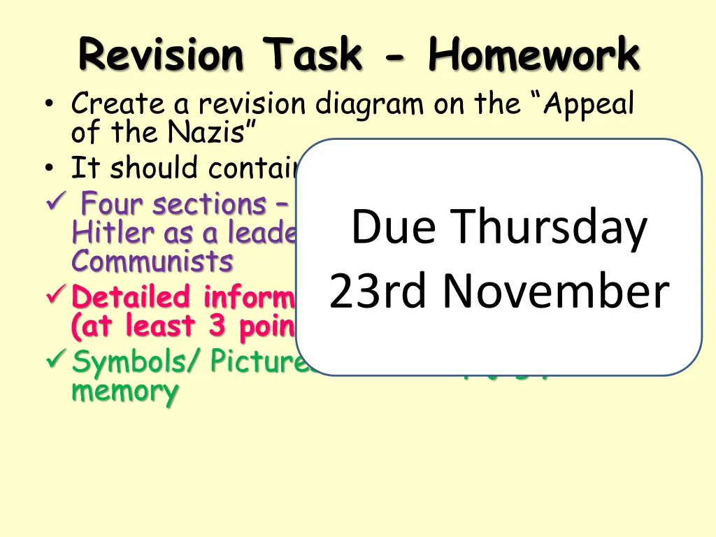 revision task homework create a revision diagram