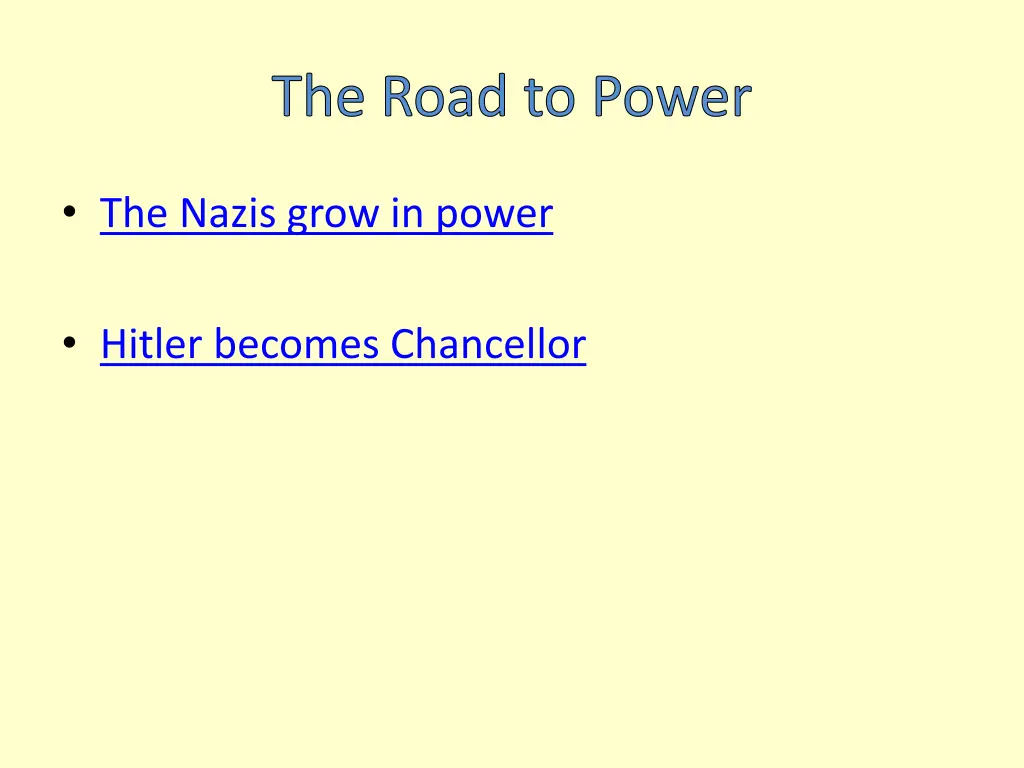 the road to power