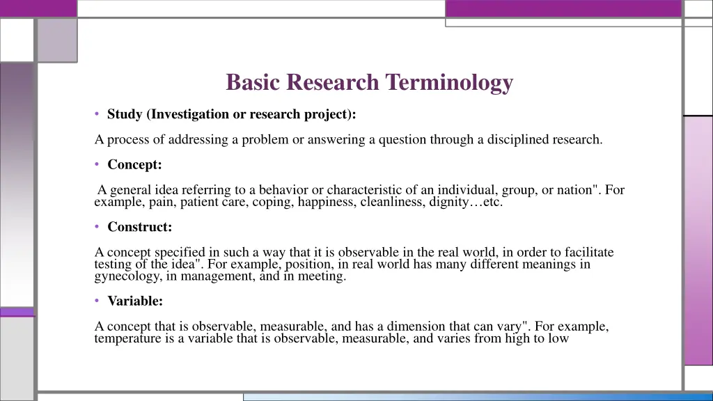 basic research terminology