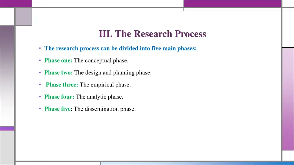 iii the research process