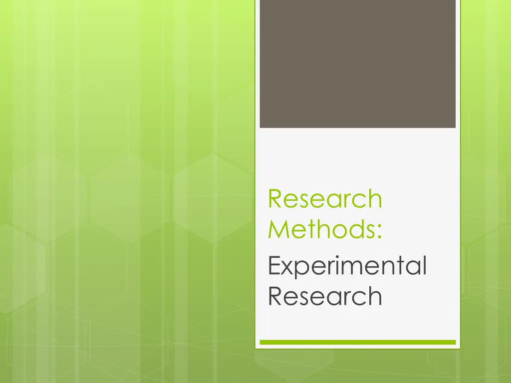 research methods experimental research