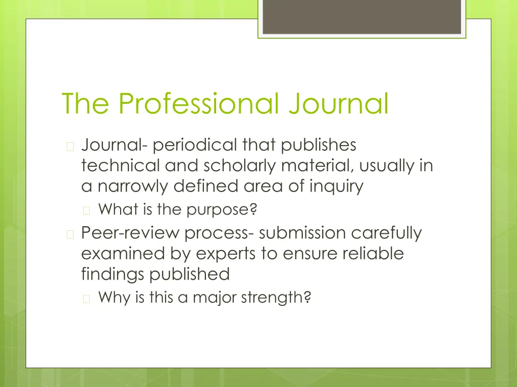 the professional journal