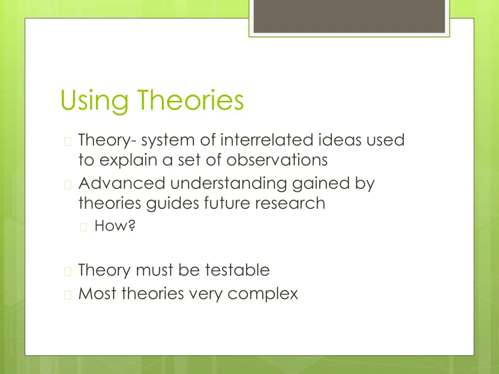 using theories