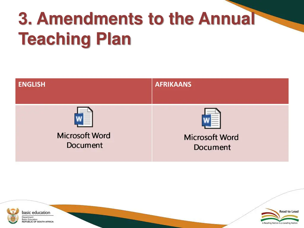 3 amendments to the annual teaching plan