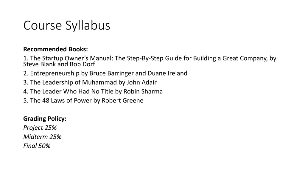 course syllabus 2