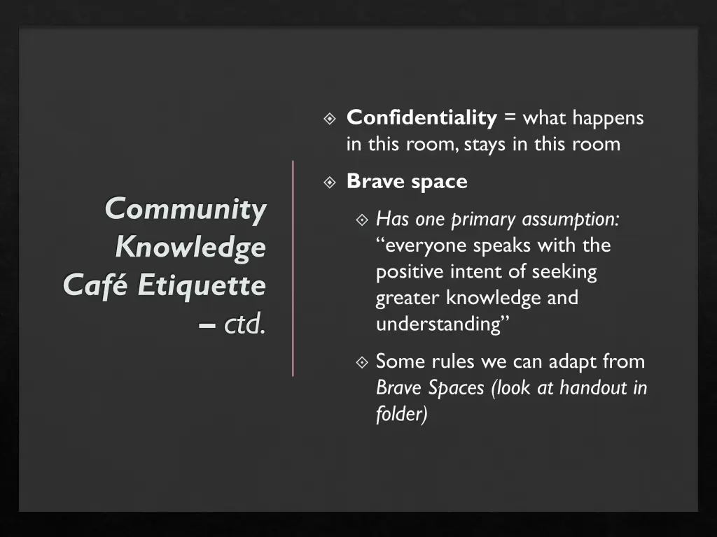 confidentiality what happens in this room stays
