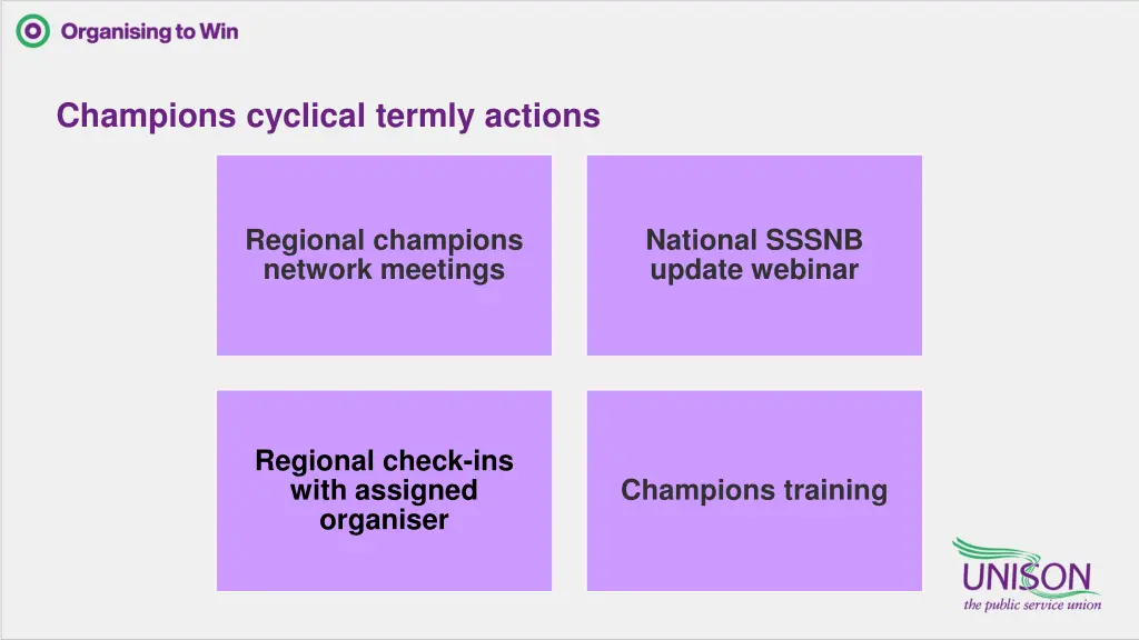 champions cyclical termly actions