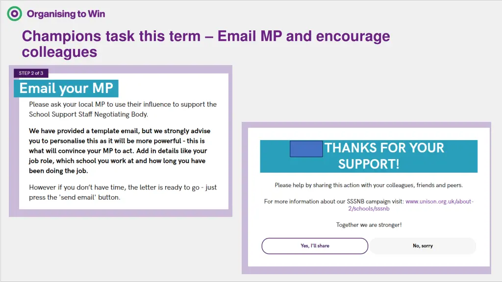 champions task this term email mp and encourage 1