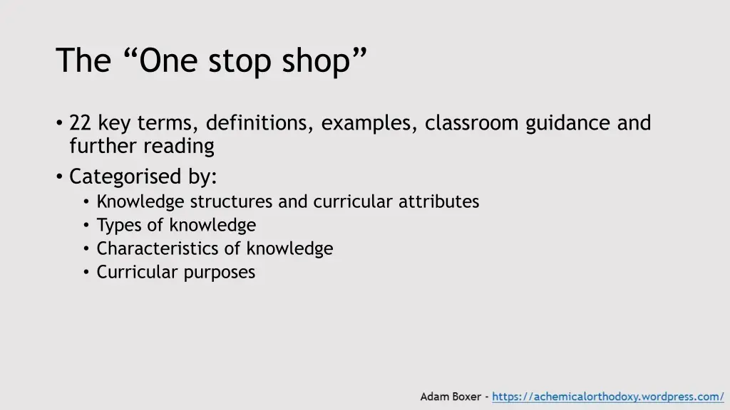 the one stop shop