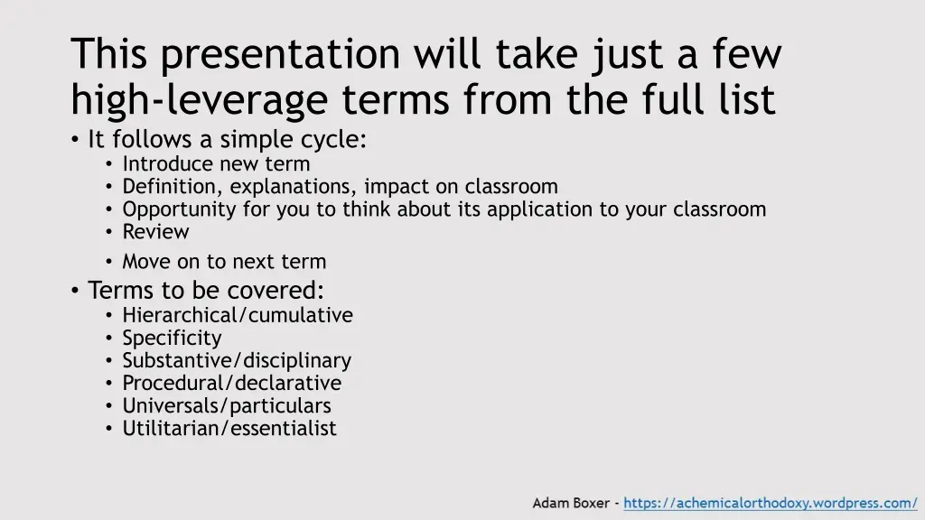 this presentation will take just a few high