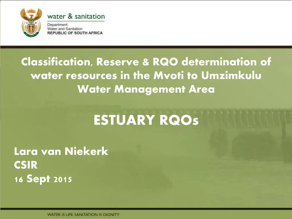 classification reserve rqo determination of water