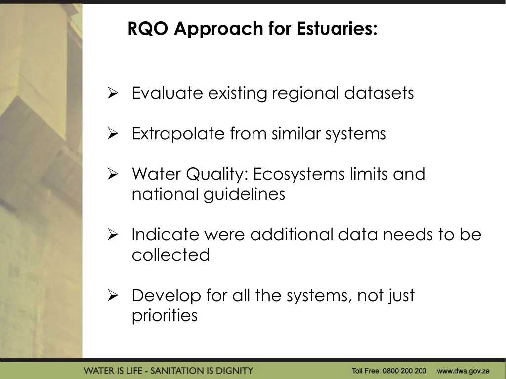 rqo approach for estuaries