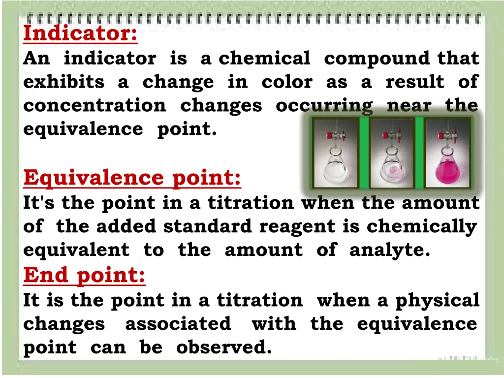 indicator an indicator is a chemical compound