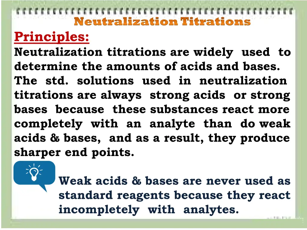 neutralization titrations neutralization
