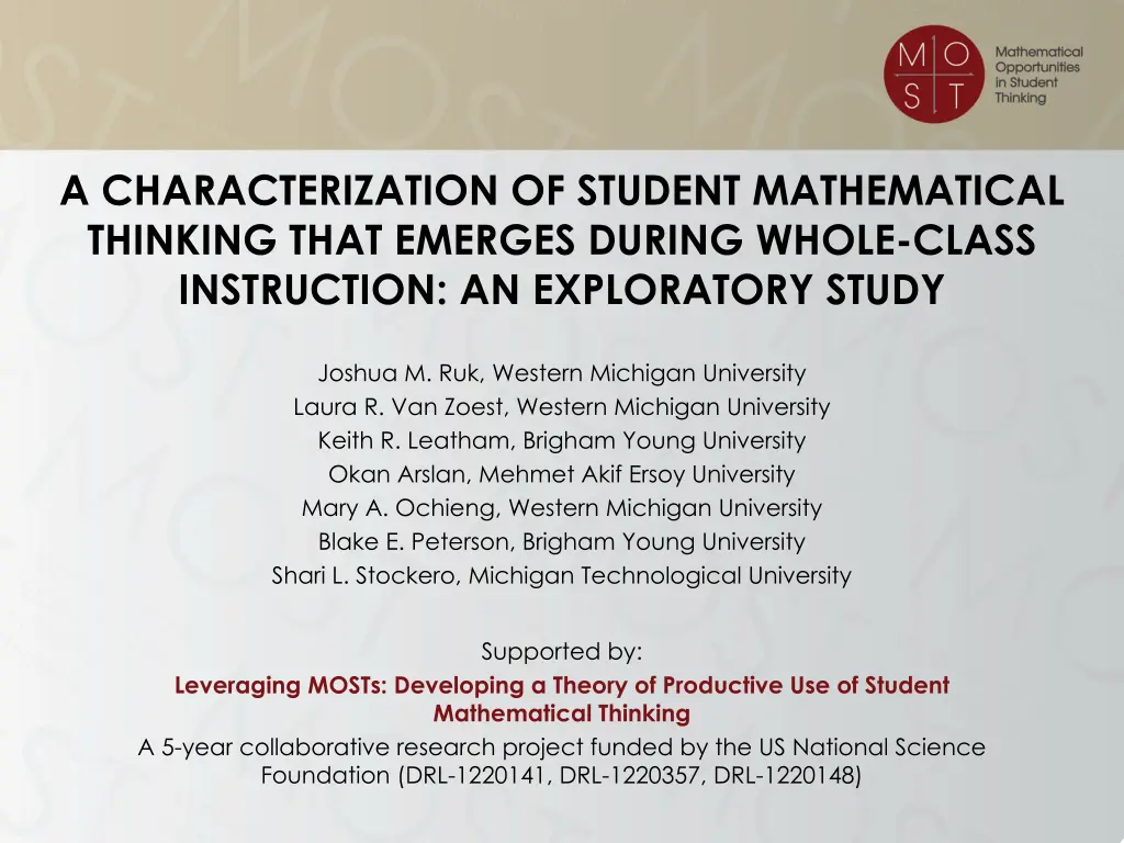 a characterization of student mathematical