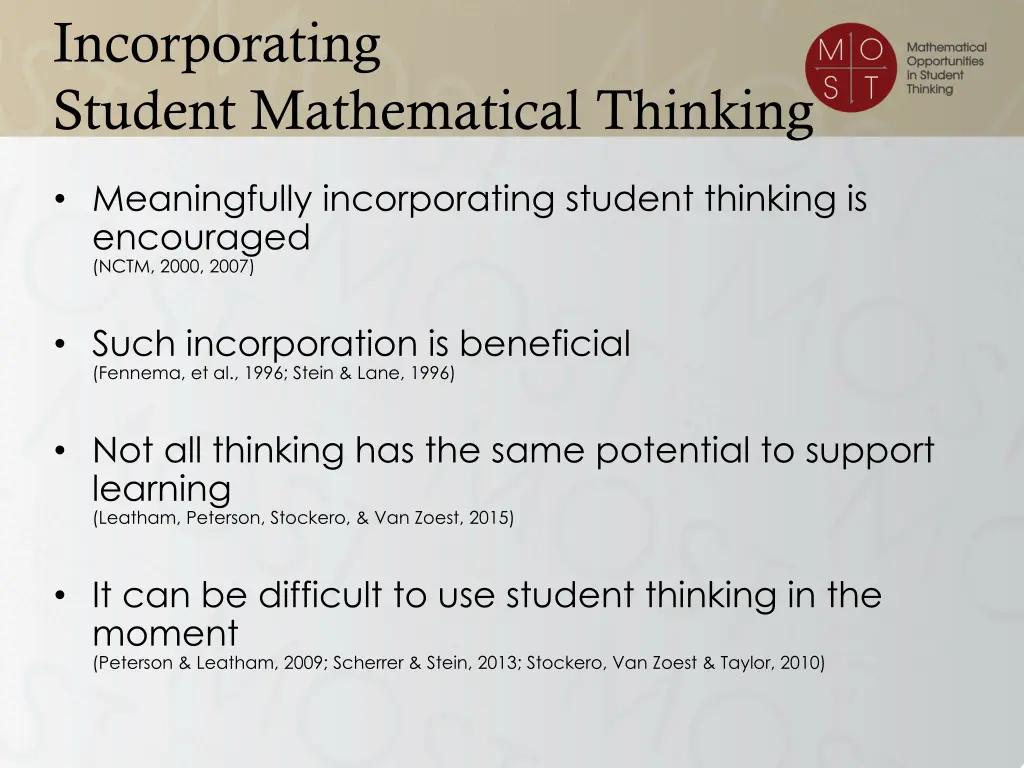 incorporating student mathematical thinking