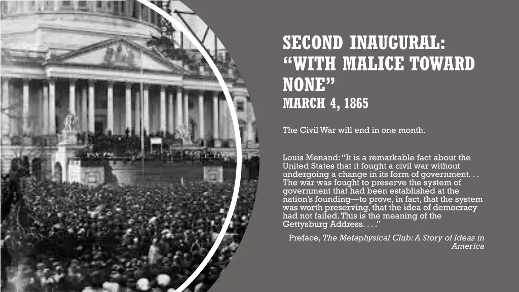 second inaugural with malice toward none march