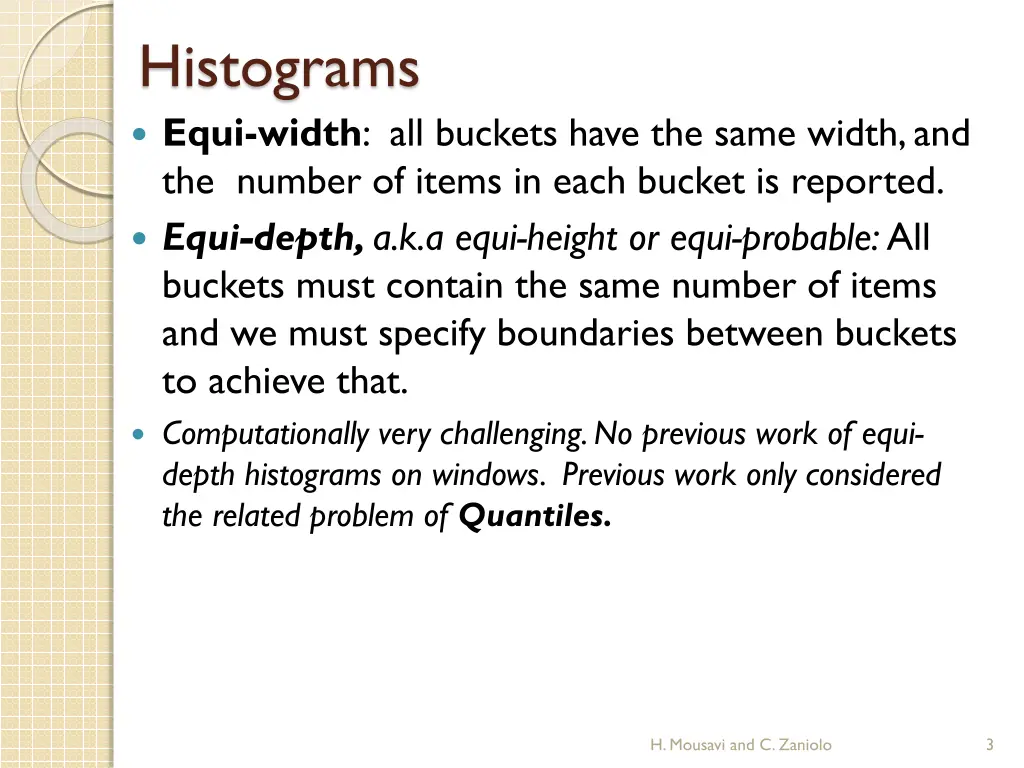 histograms equi width all buckets have the same
